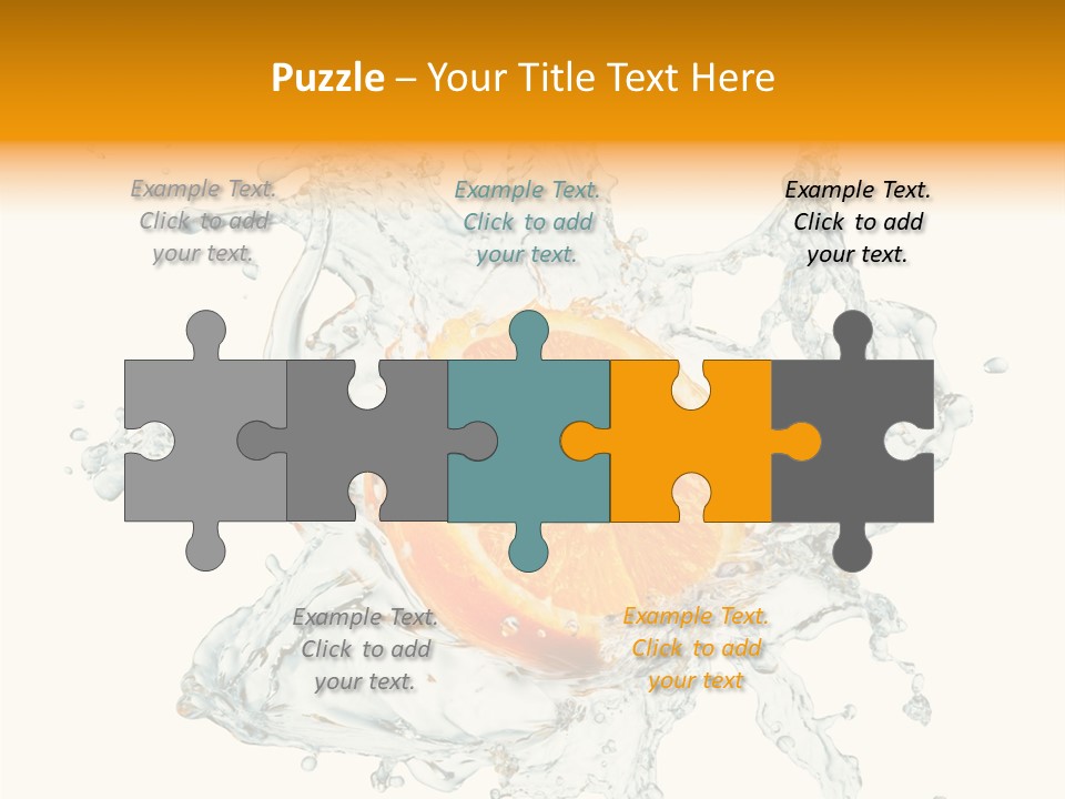 An Orange Being Dropped Into A Body Of Water PowerPoint Template