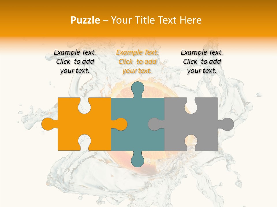 An Orange Being Dropped Into A Body Of Water PowerPoint Template