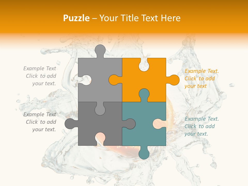 An Orange Being Dropped Into A Body Of Water PowerPoint Template