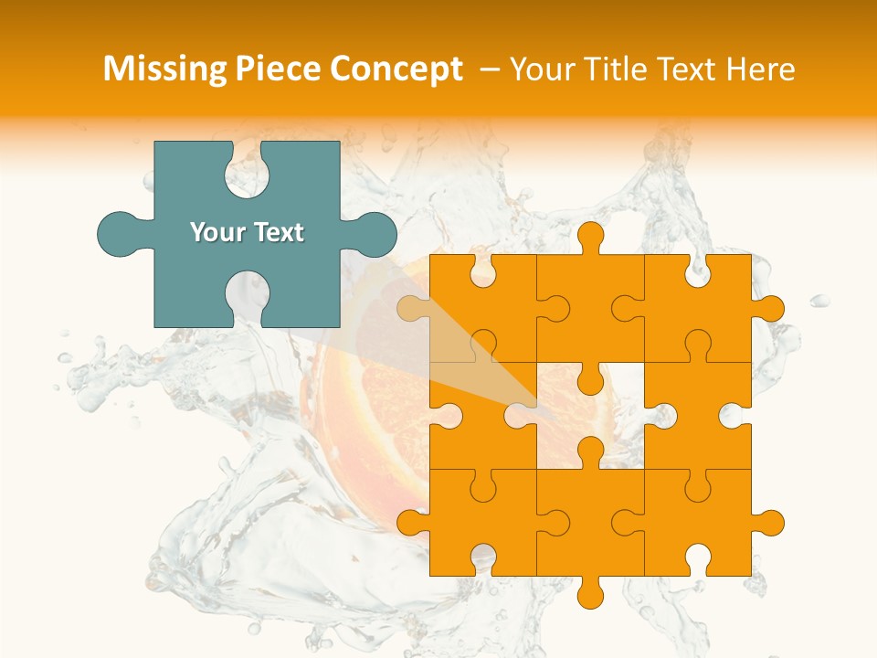 An Orange Being Dropped Into A Body Of Water PowerPoint Template