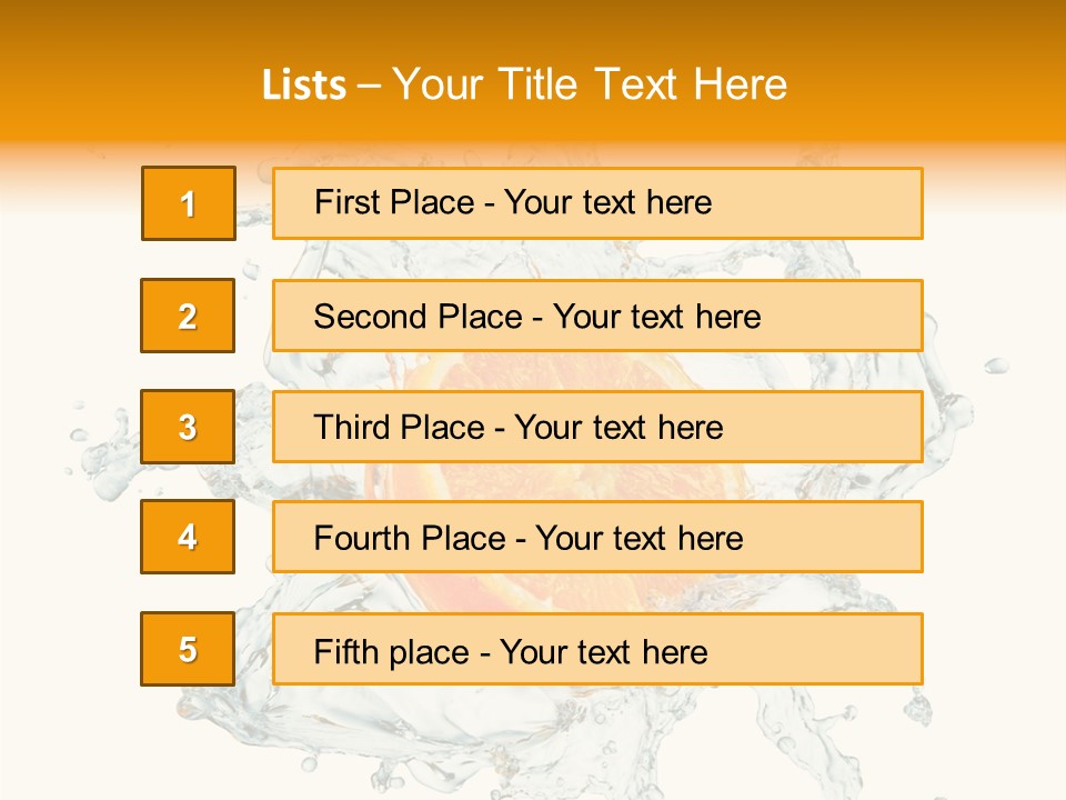 An Orange Being Dropped Into A Body Of Water PowerPoint Template