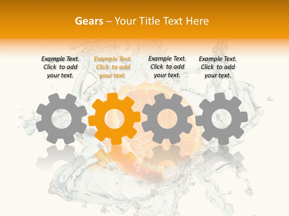 An Orange Being Dropped Into A Body Of Water PowerPoint Template