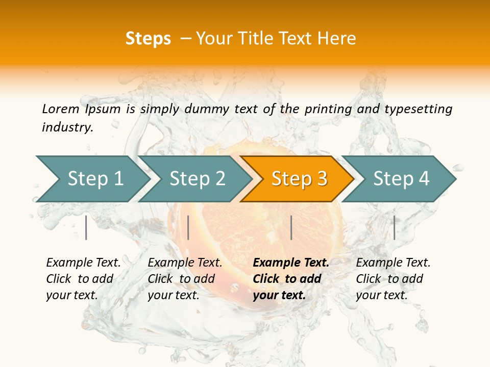 An Orange Being Dropped Into A Body Of Water PowerPoint Template