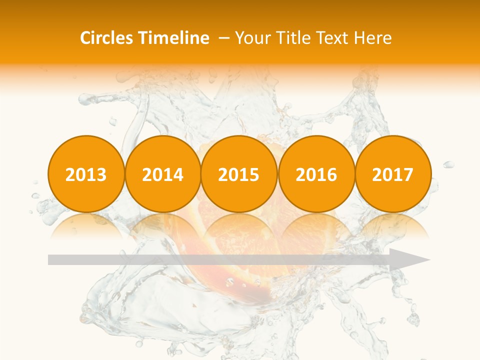 An Orange Being Dropped Into A Body Of Water PowerPoint Template