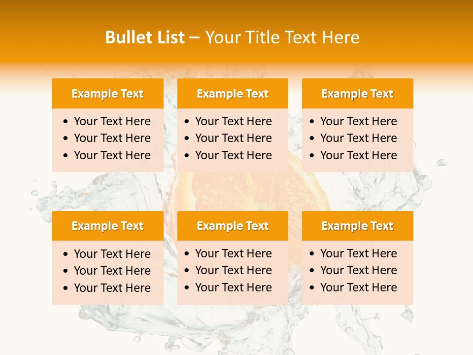 An Orange Being Dropped Into A Body Of Water PowerPoint Template
