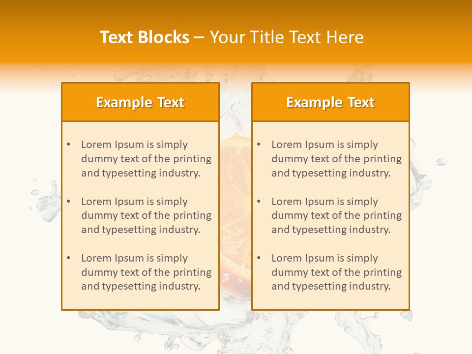 An Orange Being Dropped Into A Body Of Water PowerPoint Template