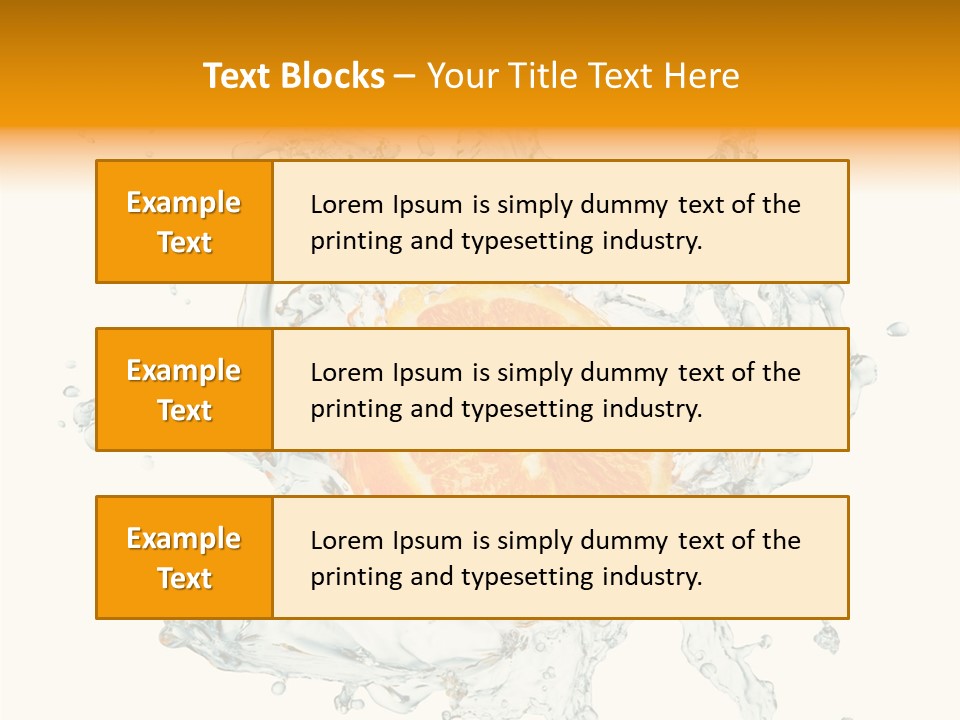 An Orange Being Dropped Into A Body Of Water PowerPoint Template
