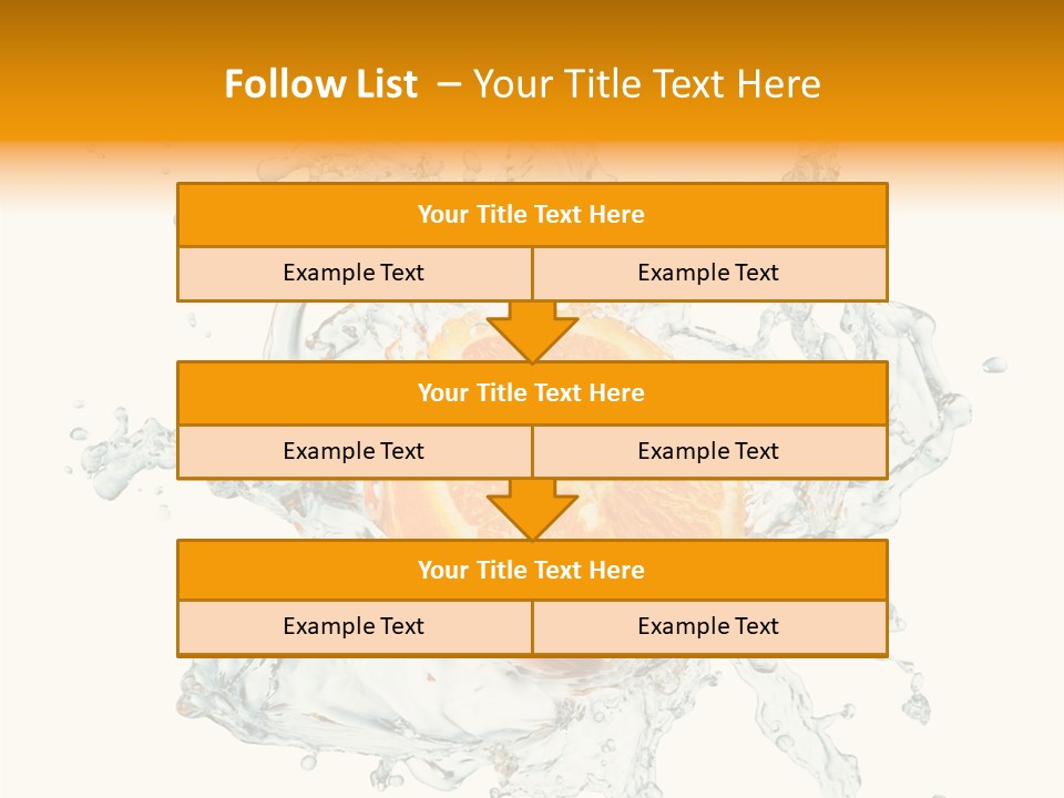 An Orange Being Dropped Into A Body Of Water PowerPoint Template