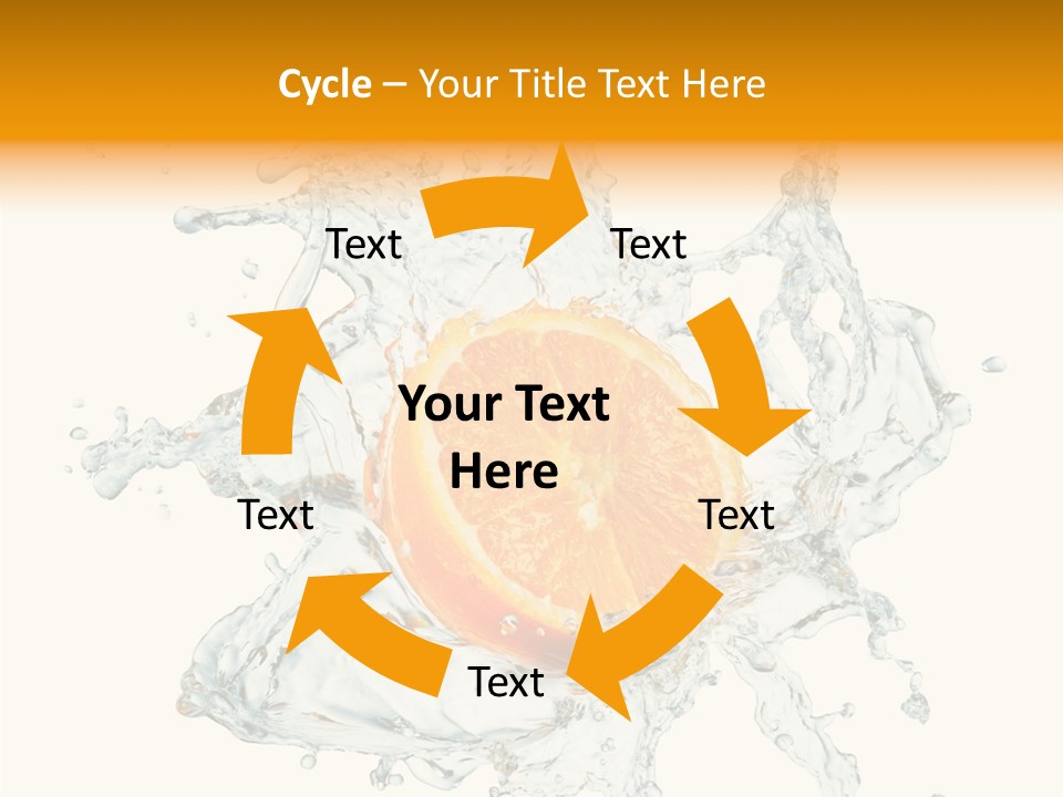 An Orange Being Dropped Into A Body Of Water PowerPoint Template