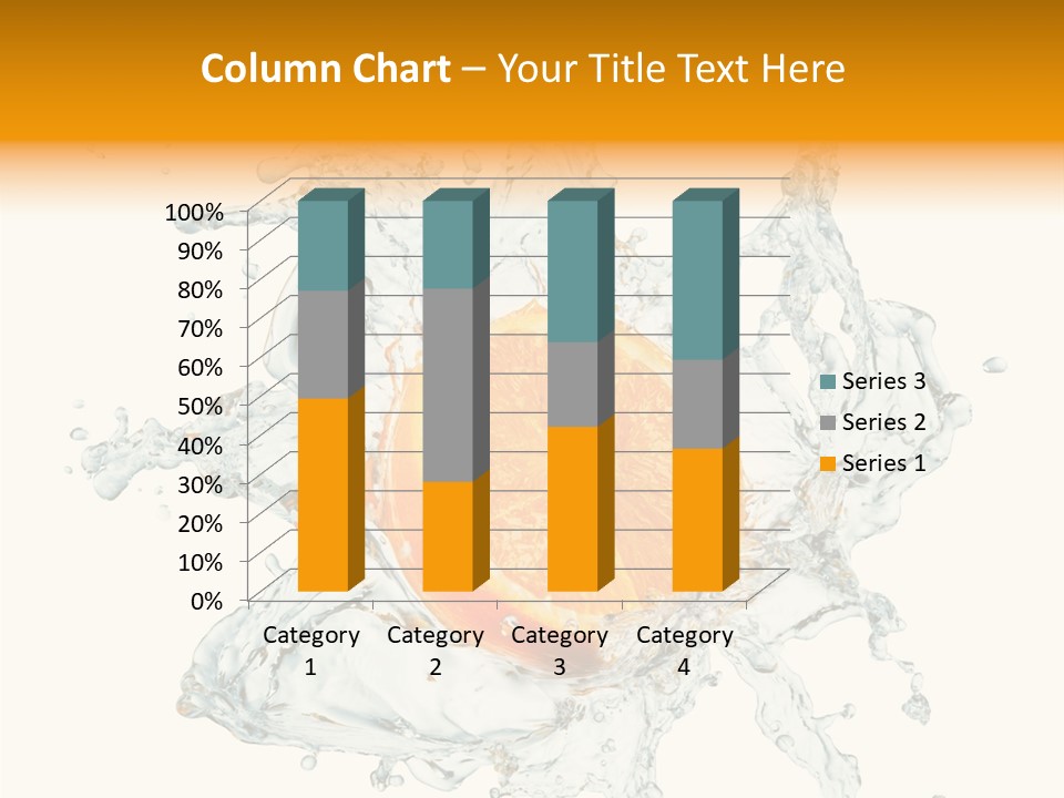 An Orange Being Dropped Into A Body Of Water PowerPoint Template