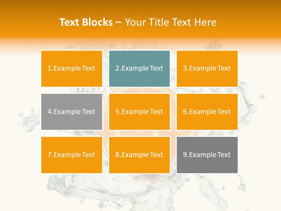 An Orange Being Dropped Into A Body Of Water PowerPoint Template