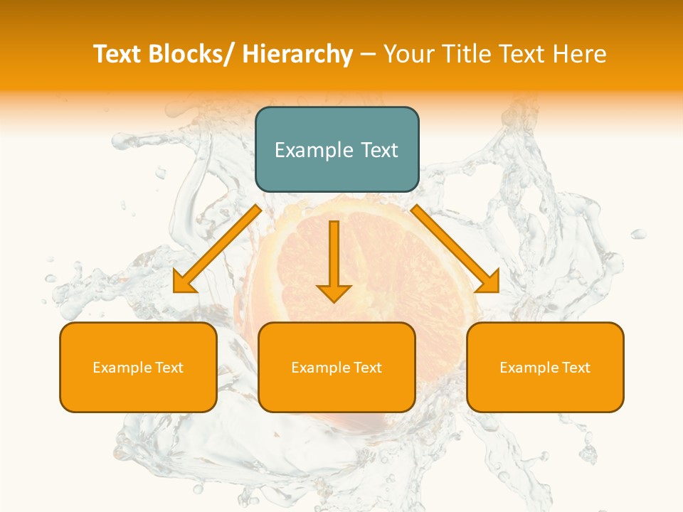 An Orange Being Dropped Into A Body Of Water PowerPoint Template