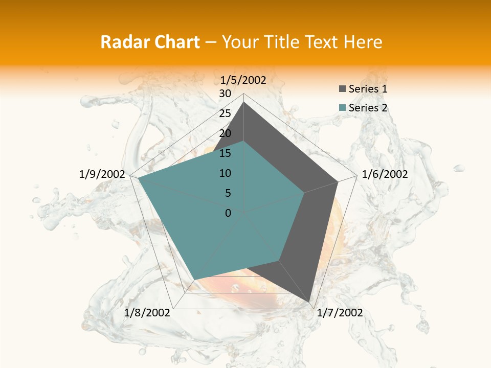 An Orange Being Dropped Into A Body Of Water PowerPoint Template