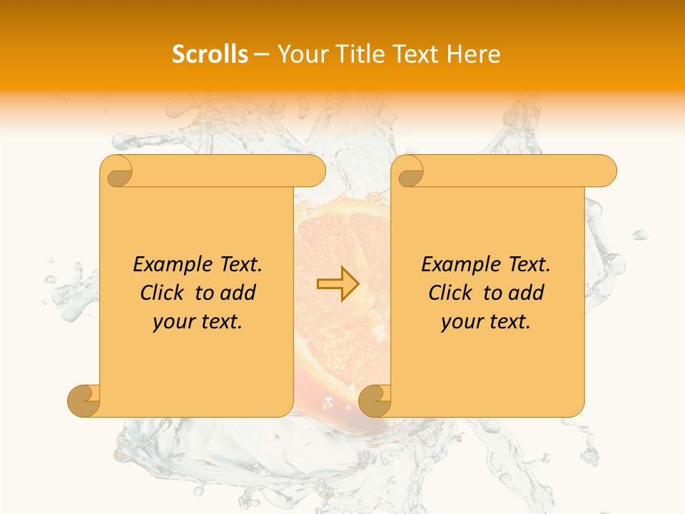 An Orange Being Dropped Into A Body Of Water PowerPoint Template