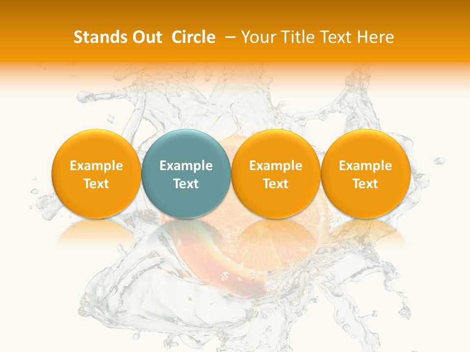 An Orange Being Dropped Into A Body Of Water PowerPoint Template