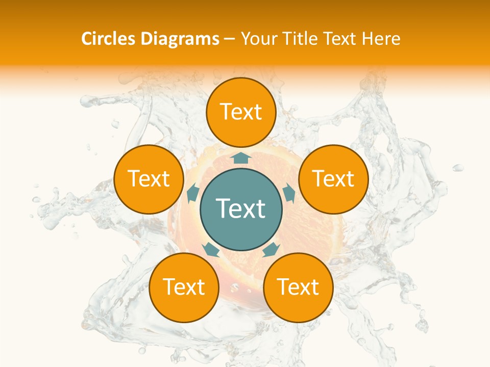 An Orange Being Dropped Into A Body Of Water PowerPoint Template