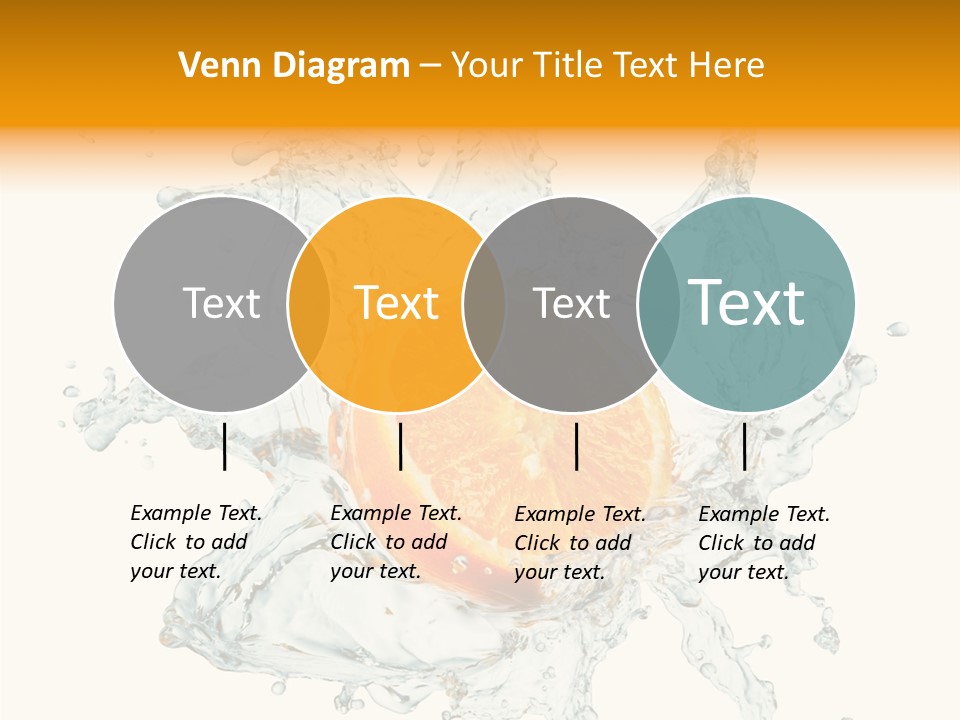 An Orange Being Dropped Into A Body Of Water PowerPoint Template
