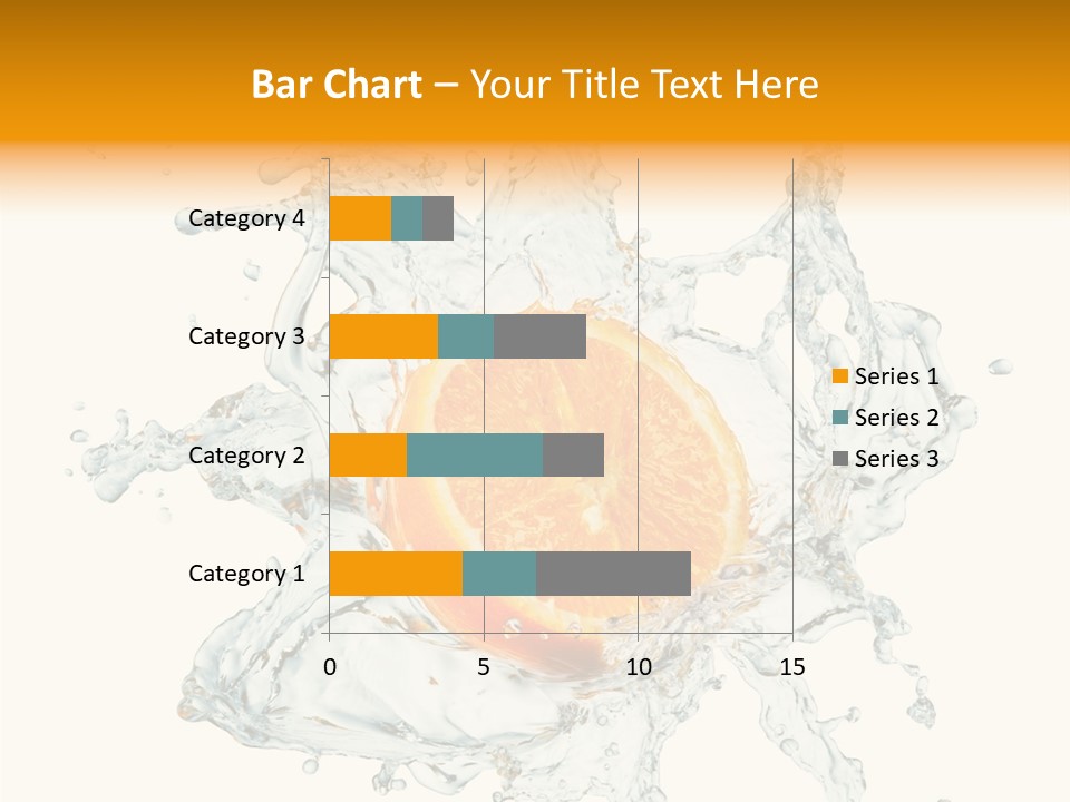 An Orange Being Dropped Into A Body Of Water PowerPoint Template