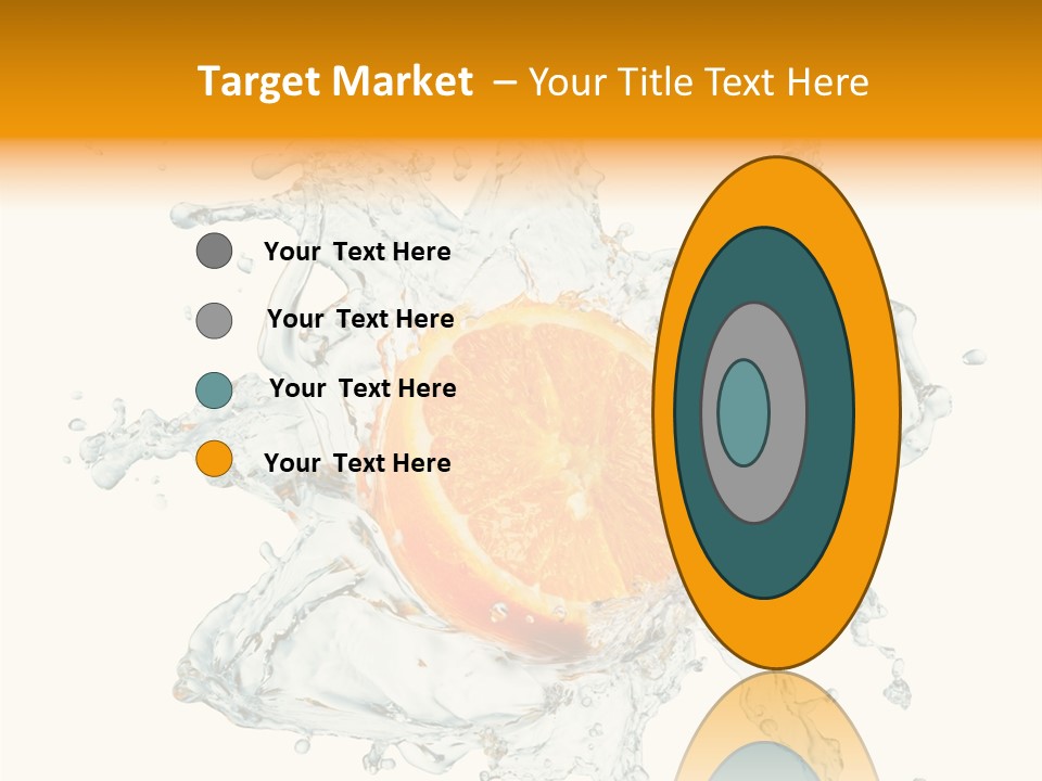 An Orange Being Dropped Into A Body Of Water PowerPoint Template