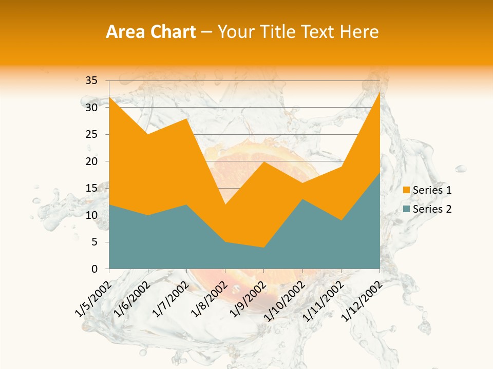 An Orange Being Dropped Into A Body Of Water PowerPoint Template