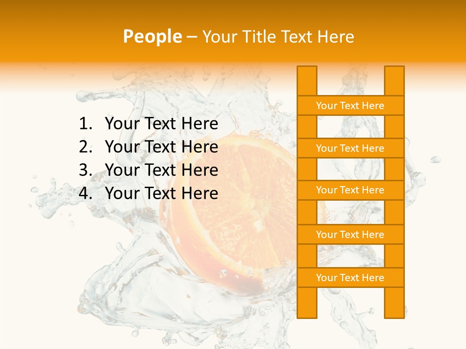 An Orange Being Dropped Into A Body Of Water PowerPoint Template