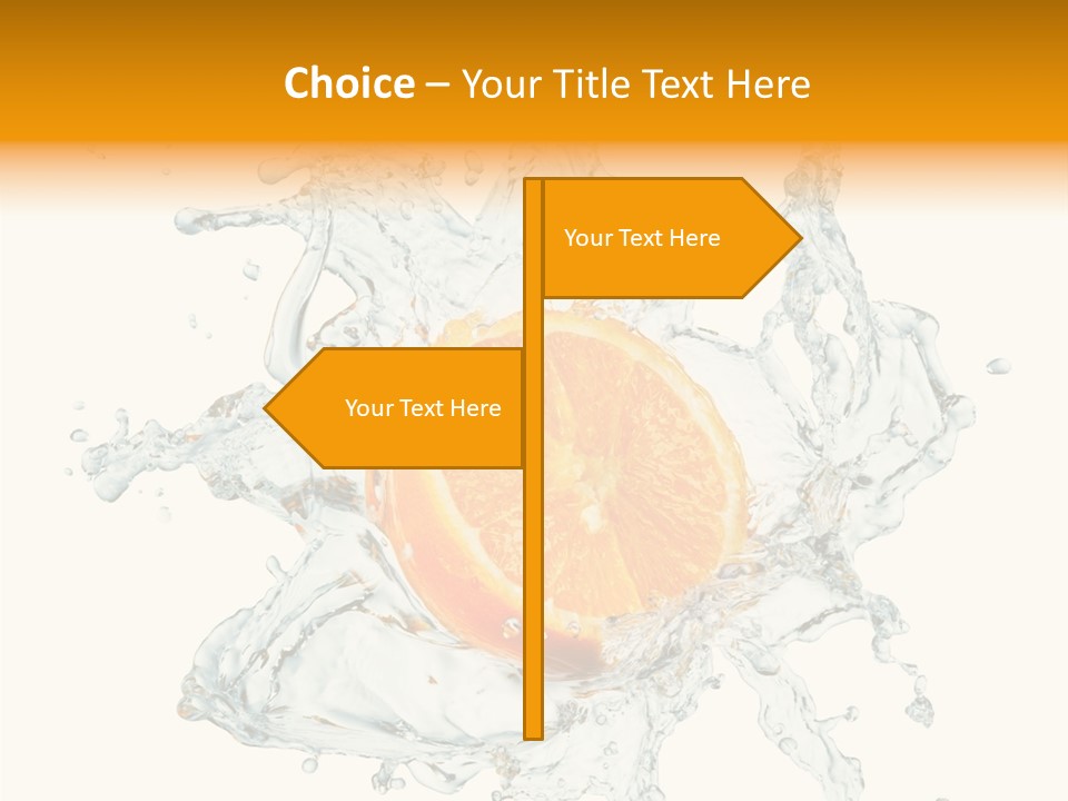 An Orange Being Dropped Into A Body Of Water PowerPoint Template