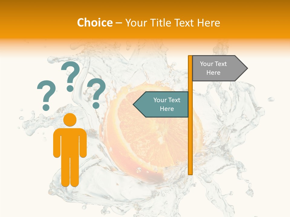 An Orange Being Dropped Into A Body Of Water PowerPoint Template