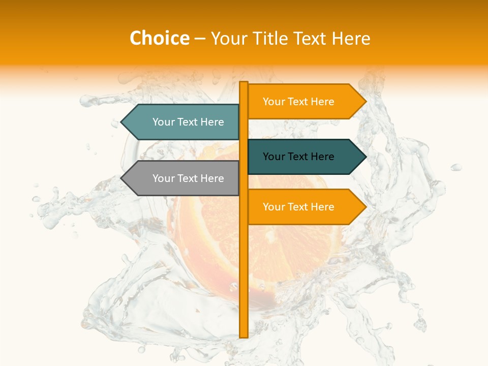 An Orange Being Dropped Into A Body Of Water PowerPoint Template