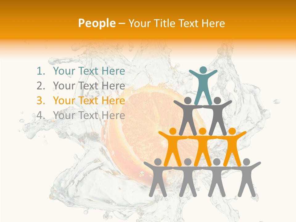 An Orange Being Dropped Into A Body Of Water PowerPoint Template