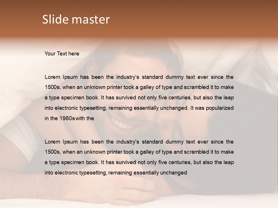 Bedroom Cuddle Couple PowerPoint Template