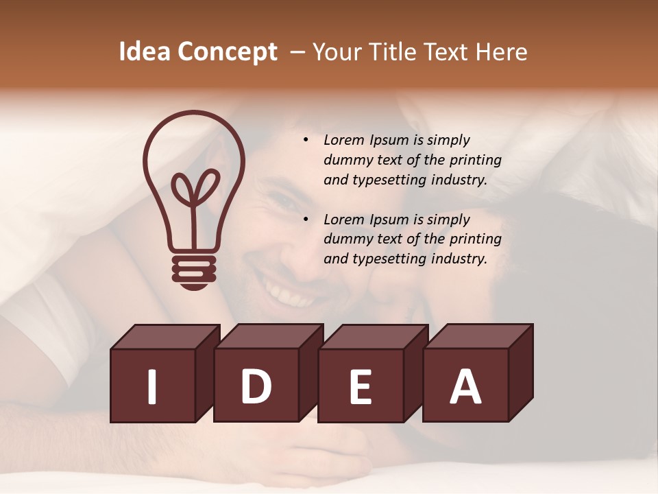 Bedroom Cuddle Couple PowerPoint Template