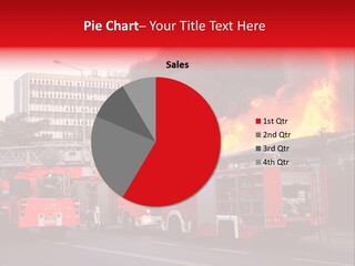 A Red Fire Truck With Black Smoke Coming Out Of It PowerPoint Template