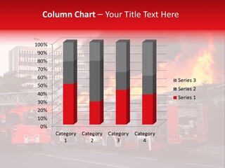 A Red Fire Truck With Black Smoke Coming Out Of It PowerPoint Template