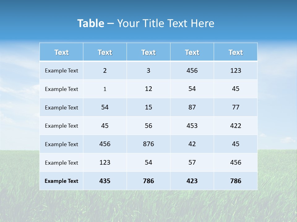 Daylight Cloud Field PowerPoint Template