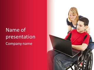 Laptop Disability Casual PowerPoint Template