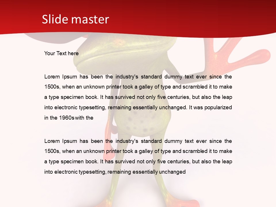 A Frog With A Red Hat On It's Head PowerPoint Template