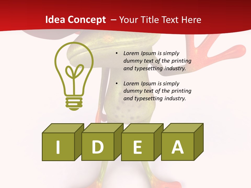 A Frog With A Red Hat On It's Head PowerPoint Template