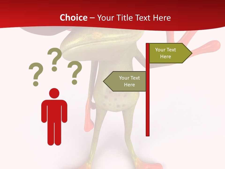 A Frog With A Red Hat On It's Head PowerPoint Template