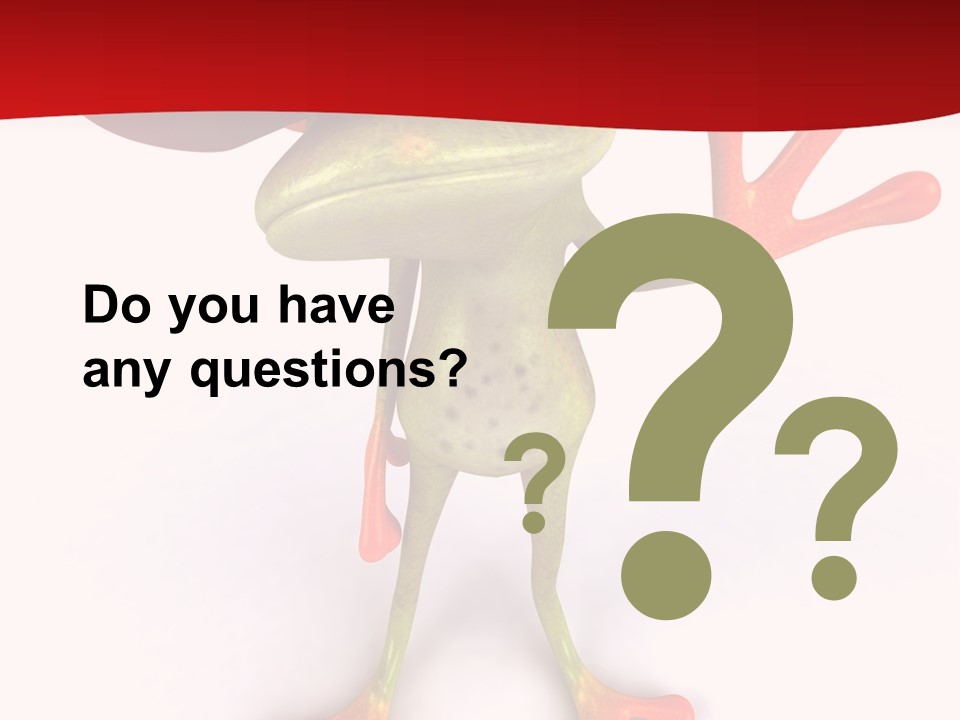 A Frog With A Red Hat On It's Head PowerPoint Template