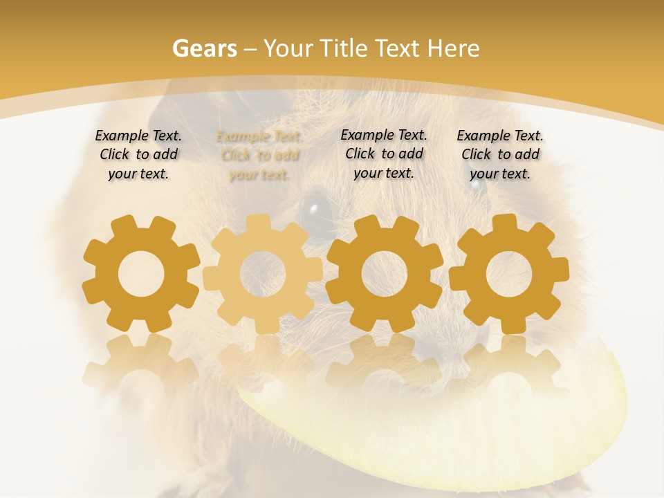 A Hamster With A Piece Of Apple In Its Mouth PowerPoint Template