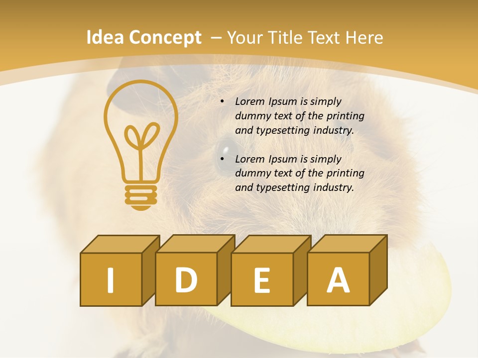 A Hamster With A Piece Of Apple In Its Mouth PowerPoint Template