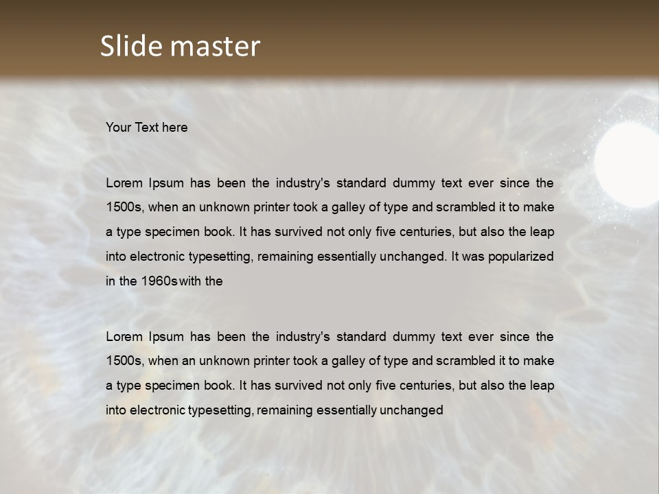 A Close Up View Of A Blue Eye PowerPoint Template