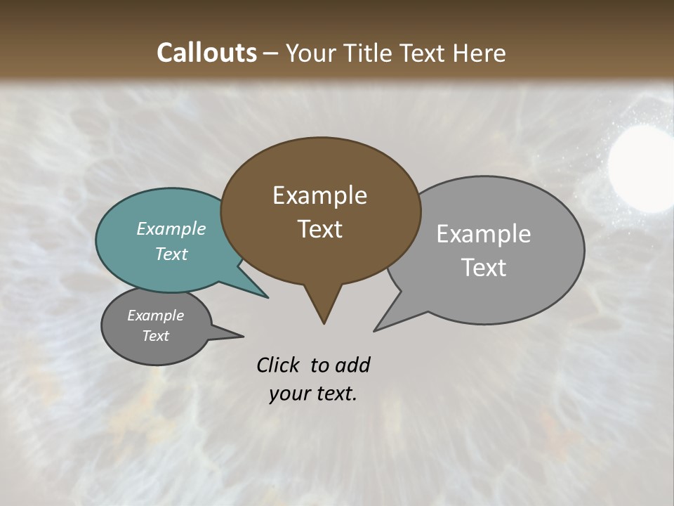 A Close Up View Of A Blue Eye PowerPoint Template