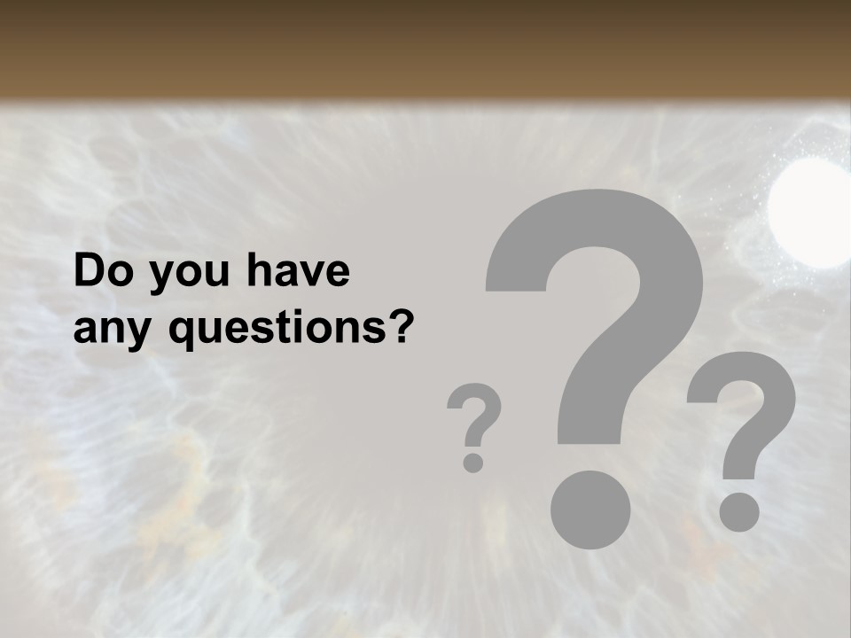 A Close Up View Of A Blue Eye PowerPoint Template