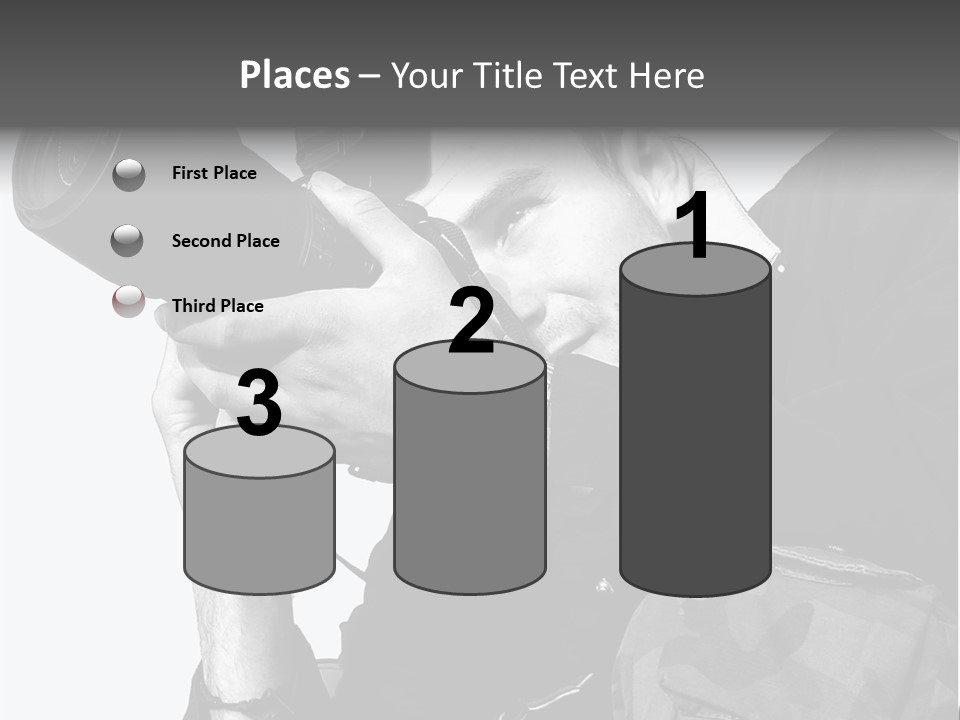 A Man Is Holding A Camera And Taking A Picture PowerPoint Template