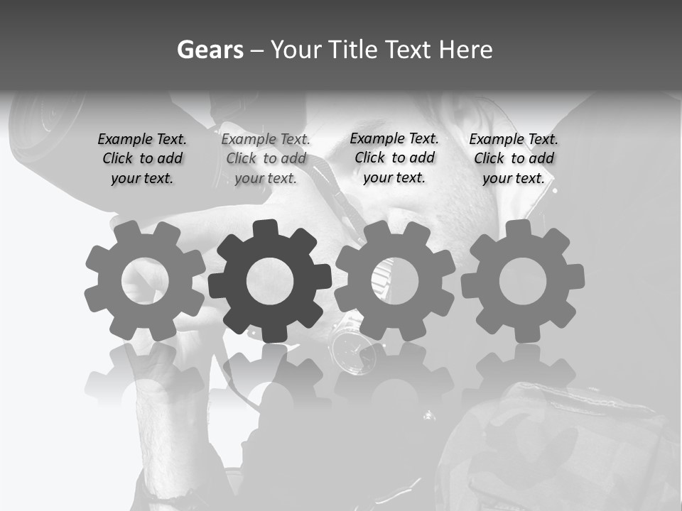 A Man Is Holding A Camera And Taking A Picture PowerPoint Template