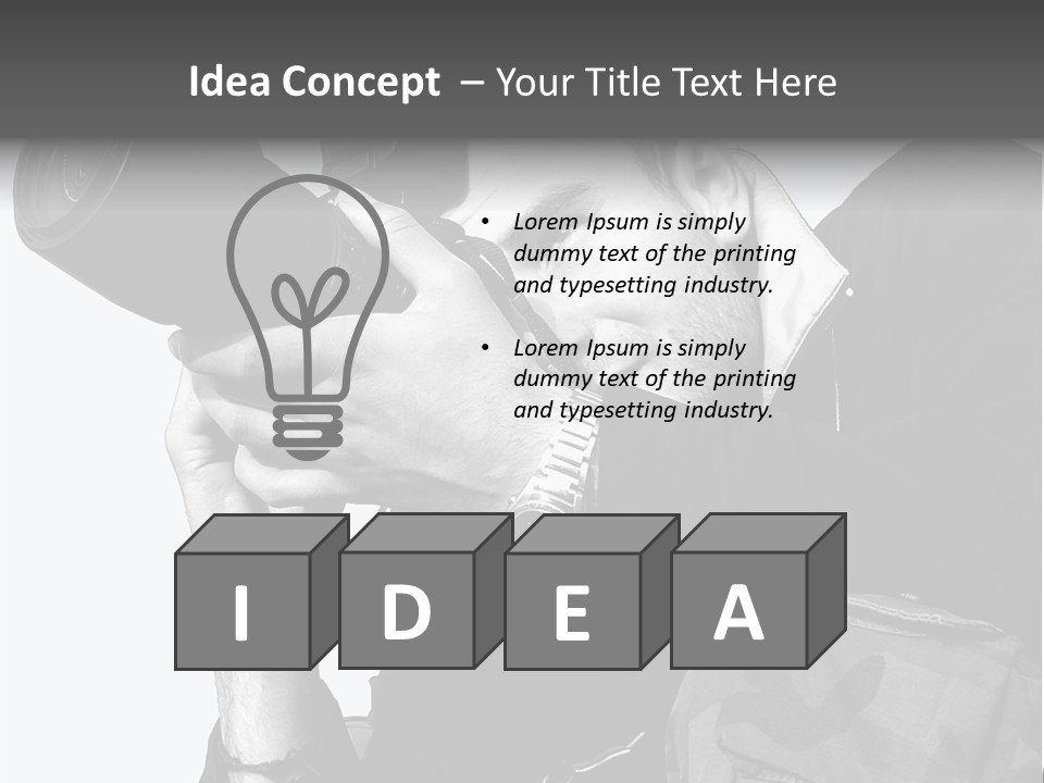 A Man Is Holding A Camera And Taking A Picture PowerPoint Template