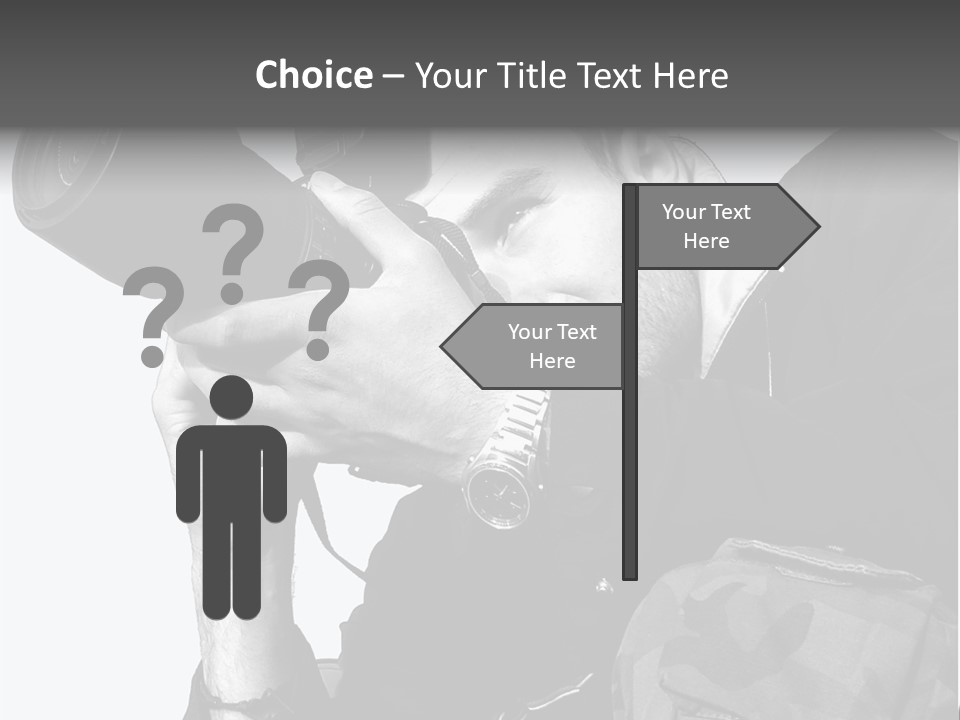 A Man Is Holding A Camera And Taking A Picture PowerPoint Template