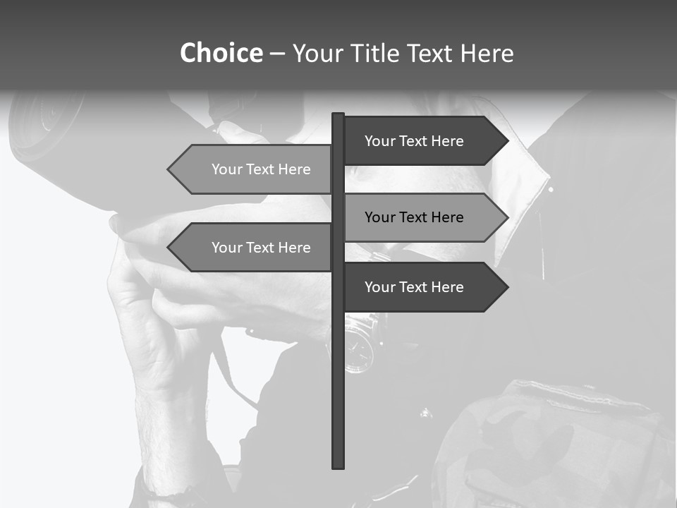 A Man Is Holding A Camera And Taking A Picture PowerPoint Template