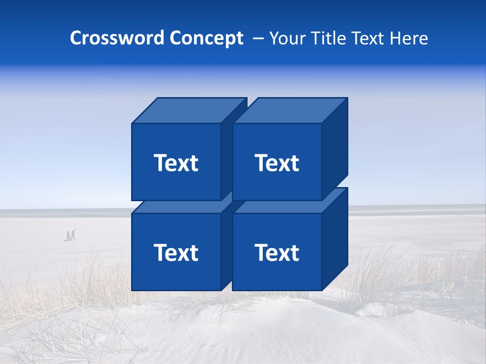 A Sandy Beach With A Person Walking On It PowerPoint Template